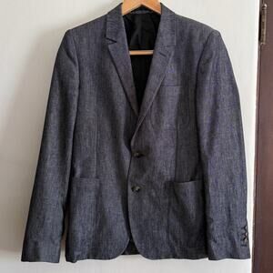AMI Alexandre Mattiussi | Linen Blend Gray Tweed Blazer | French Sz 48  US Sz 38